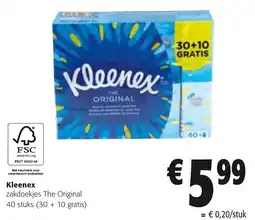 Colruyt Kleenex zakdoekjes The Original aanbieding