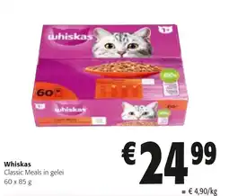 Colruyt Whiskas Classic Meals in gelei aanbieding