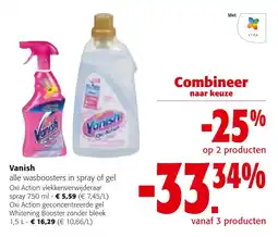 Colruyt Vanish alle wasboosters in spray of gel aanbieding
