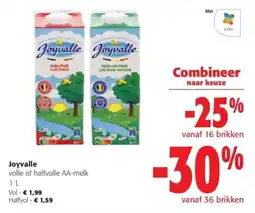 Colruyt Joyvalle volle of halfvolle AA-melk aanbieding