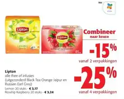 Colruyt Lipton alle thee of infusies aanbieding