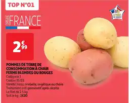 Auchan pommes de terre de consommation à chair ferme blondes ou rouges aanbieding