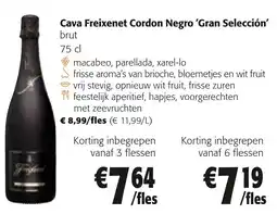 Colruyt Cava Freixenet Cordon Negro Gran Selección aanbieding