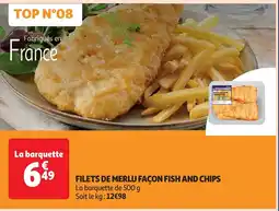 Auchan filets de merlu façon fish and chips aanbieding