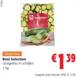 Colruyt Boni Selection courgettes in schijfjes aanbieding