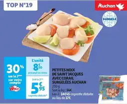 Auchan petites noix de saint jacques avec corail aanbieding