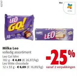 Colruyt Milka Leo volledig assortiment aanbieding
