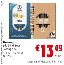 Colruyt Unwrapp pils Blind Beer Tasting box aanbieding