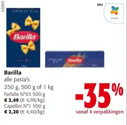 Colruyt Barilla alle pasta's aanbieding