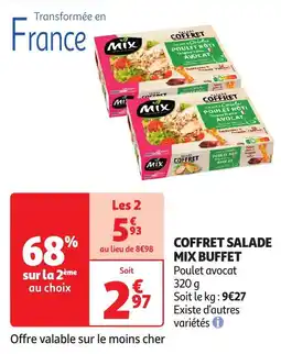 Auchan Coffret salade mix buffet poulet avocat aanbieding