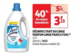 Auchan Désinfectant du linge parfum linge frais lysol aanbieding