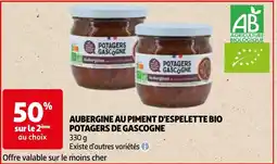 Auchan aubergine au piment d'espelette bio aanbieding