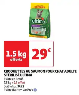 Auchan Croquettes au saumon pour chat adulte stérilisé ultima aanbieding