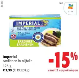 Colruyt imperial sardienen in olijfolie aanbieding
