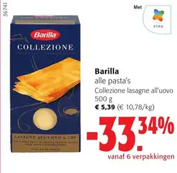 Colruyt Barilla alle pasta's aanbieding