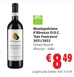 Colruyt Montepulciano d'Abruzzo D.O.C. 'San Francesco' aanbieding