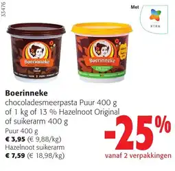 Colruyt Boerinneke chocoladesmeer pasta aanbieding