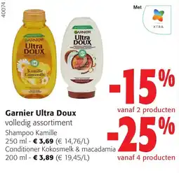 Colruyt Garnier Ultra Doux volledig assortiment aanbieding