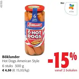 Colruyt Böklunder hot dogs american style aanbieding