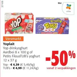 Colruyt Yoplait Yop drinkyoghurt Petits FilousTUB's yoghurt aanbieding