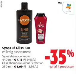 Colruyt Syoss of Gliss Kur volledig assortiment aanbieding