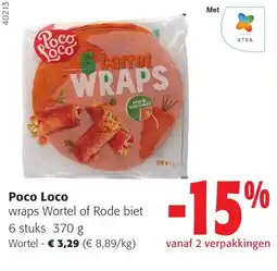 Colruyt Poco Loco wraps Wortel of Rode biet aanbieding