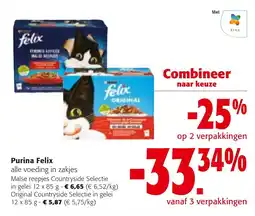 Colruyt Purina Felix alle voeding in zakjes aanbieding