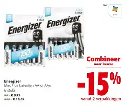 Colruyt Energizer Max Plus batterijen AA of AAA aanbieding