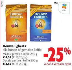 Colruyt Douwe Egberts alle bonen of gemalen koffie aanbieding