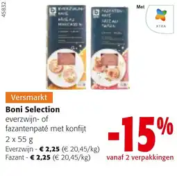 Colruyt boni selection everzwijn- of fazantenpaté met konfijt aanbieding