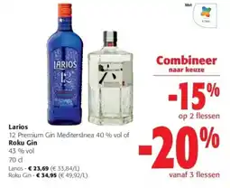 Colruyt Larios 12 Premium Gin Mediterranea Roku Gin aanbieding