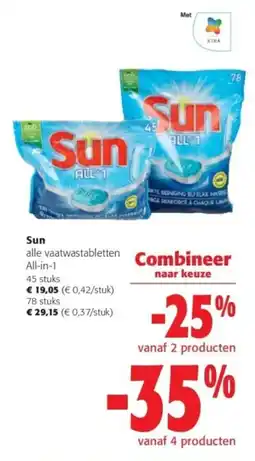 Colruyt Sun alle vaatwastabletten All-in-1 aanbieding