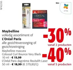 Colruyt Maybelline volledig assortiment of L'Oréal Paris aanbieding