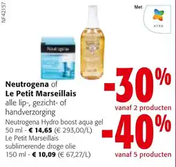 Colruyt Neutrogena of Le Petit Marseillais alle lip-, gezicht- of handverzorging aanbieding