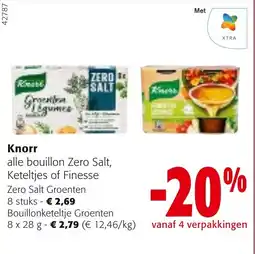 Colruyt Knorr alle bouillon Zero Salt, Keteltjes of Finesse aanbieding