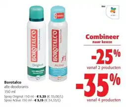 Colruyt Borotalco alle deodorants aanbieding