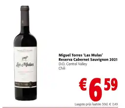 Colruyt miguel torres las mulas reserva cabernet sauvignon aanbieding