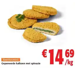 Colruyt Gepaneerde kalkoen met spinazie aanbieding
