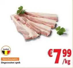 Colruyt Ongezouten spek aanbieding