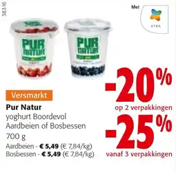 Colruyt Pur Natur yoghurt Boordevol aanbieding