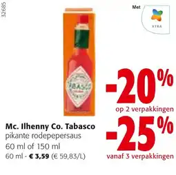 Colruyt Mc. Ilhenny Co. Tabasco pikante rodepepersaus aanbieding