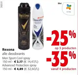 Colruyt Rexona alle deodorants aanbieding