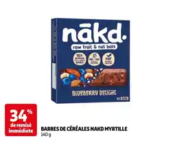 Auchan barres de céréales nakd myrtille aanbieding