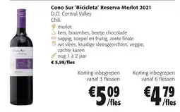 Colruyt Cono Sur 'Bicicleta' Reserva Merlot aanbieding