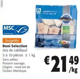 Colruyt Boni Selection dos de cabillaud aanbieding