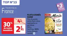 Auchan Plats cuisinés marie filet de poulet crème thym citron tagliatelles en persillade aanbieding