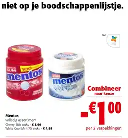 Colruyt Mentos volledig assortiment aanbieding
