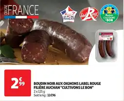 Auchan boudin noir aux oignons label rouge aanbieding