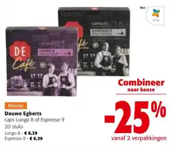 Colruyt Douwe Egberts caps Lungo 8 of Espresso 9 aanbieding