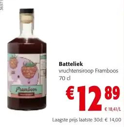 Colruyt vruichtensiroop Framboos aanbieding
